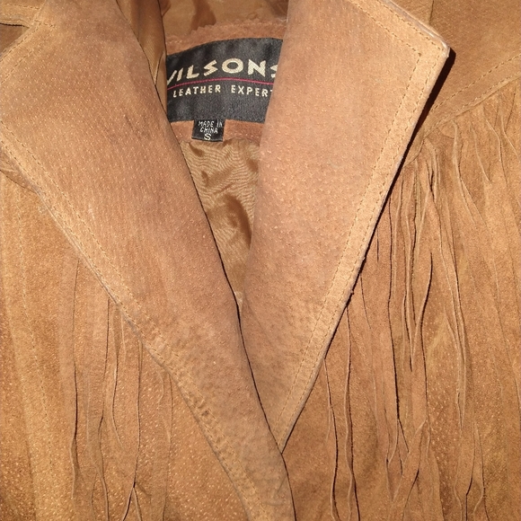 Wilson’s brown fringe leather coat small - Picture 8 of 14
